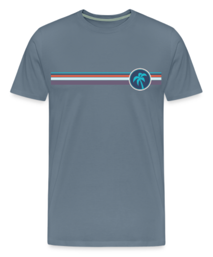 Bus-Boxx Strip Männer Premium T-Shirt Blaugrau