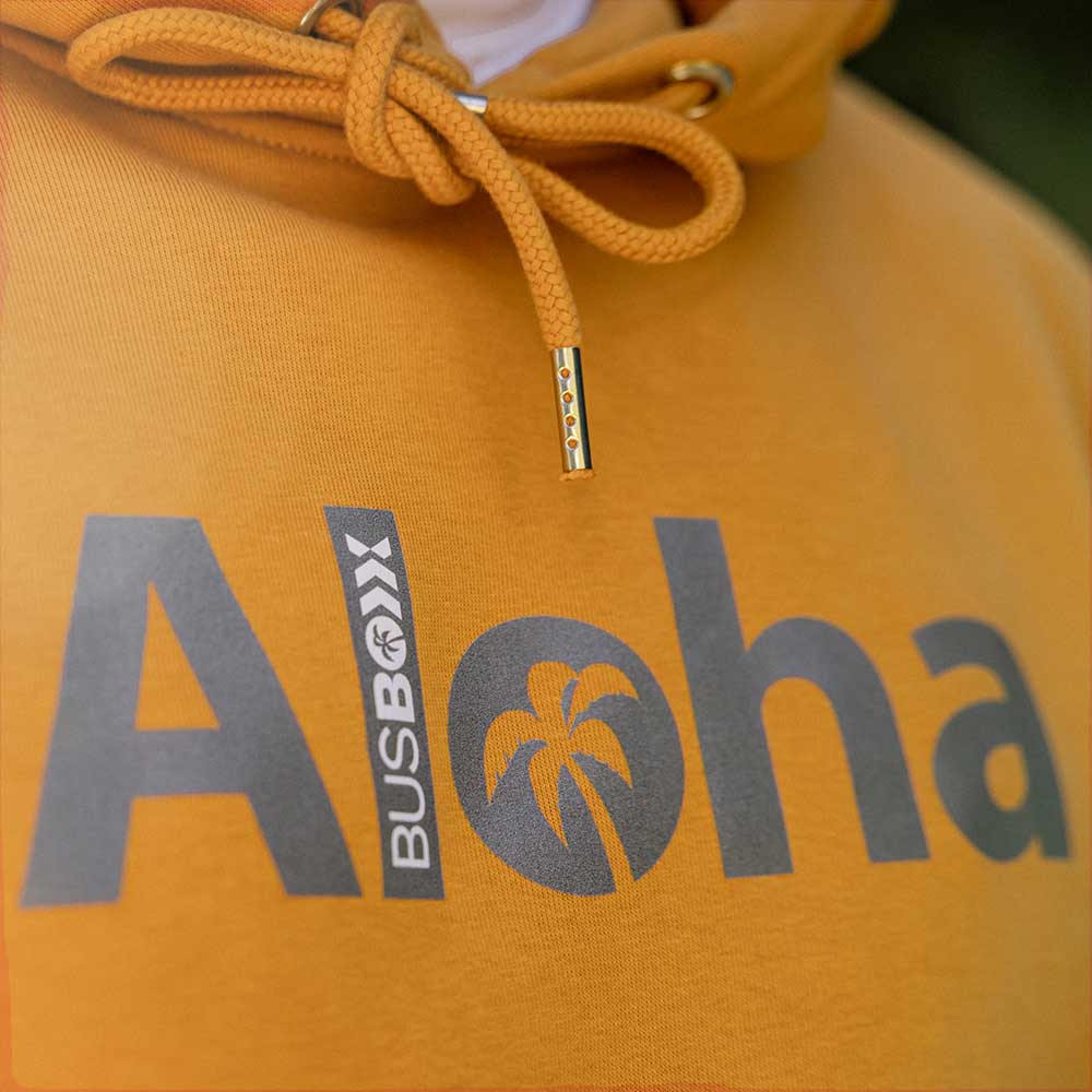 Aloha Hoodie orange gelb detail