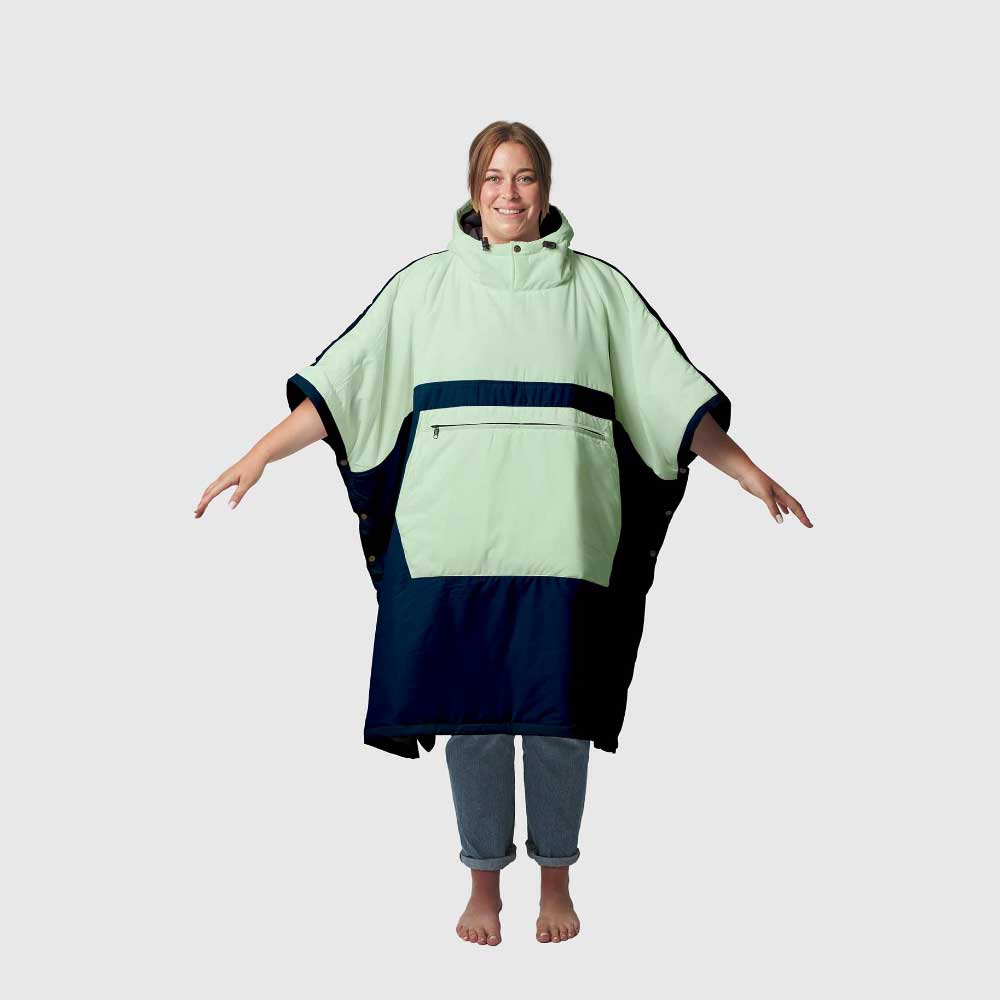 Trooper Outdoor Premium Poncho Decke ocean navy cameon green komplett